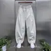 Cuchillo Curvo Estilo Americano Marca de Moda Simple Suelto Pierna Ancha Moda de Verano Pantalones Casuales Color Sólido Cintura Elástica para Hombre Pantalones Nuevos