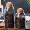 Frasco de Almacenamiento de Vidrio Bote para Té con Tapón de Bola Antipolvo, Frasco de Vidrio para Granos de Café y Frutos Secos, Frasco de Conservación Sellado en Stock