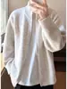 Chaqueta de punto estilo coreano con doble cremallera para otoño e invierno, cárdigan de punto casual para hombre de manga larga, ajuste holgado, cuello alto simple, suéter para pareja