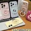 O suporte Winnie the Pooh Urso Morango é adequado para Apple 17 Pro Max, iPhone 18 e capa macia Huawei com janela em formato de coração