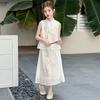 Traje de Verano para Niñas 2025 Nuevo Estilo Traje de Verano Infantil Nuevo Estilo Chinoiserie Dinastía Han para Niñas Pantalones Cortos Chinoiserie Conjunto de Dos Piezas