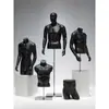 Soporte de Exhibición para Modelo Masculino Maniquí de Medio Cuerpo Negro y Blanco Accesorios para Escaparate de Tienda de Ropa para Hombres Modelo de Cuerpo Completo