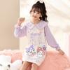 Pijamas finos de jacquard de manga larga para niñas, primavera y otoño, para niñas, bebés, niños medianos y grandes, ropa de casa de dibujos animados de verano