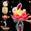 Festival do Meio Outono Coelho Lanterna de Lótus Kit de Artesanato DIY Infantil Lanterna de Bambu Coelho de Jade Brilhante Estilo Antigo de Mão