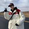 Jaqueta acolchoada de algodão masculina inverno estilo americano moda de rua marca de moda macacão jaqueta acolchoada de algodão roupas de inverno design de nicho sensação de jaqueta acolchoada de algodão espessa