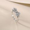 Anillo de mariposa con circonita en plata esterlina S925, anillo de boda femenino de plata esterlina de gran moda europea y americana, anillos de boda