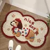 Tapete de Chão Antiderrapante de Lã Sintética Fofo de Desenho Animado Tapete de Chão de Lama Diatomácea de Secagem Rápida Tapete de Pé Absorvente de Água Antiderrapante para Banheiro Vaso Sanitário
