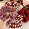 Ambiente Navideño y de Año Nuevo Scrunchie de Hilo Rojo Trenzado Estilo Coreano para Mujer