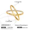 Anillo de Acero Titanio con Pedrería de Diseño de Línea Elegante, Estilo de Nicho de Gama Alta, Joyería de Mano que No se Desvanece, Accesorios Transfronterizos Europeos y Americanos de Acero Inoxidable para Mujer
