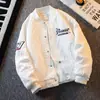Jaqueta de Baseball Bordada Estilo Americano Retrô Pesada para Homens, Jaqueta Piloto da Moda de Marca para Primavera e Outono