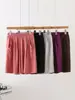 Shorts de Algodón y Seda de Verano de Cintura Alta con Bolsillos de Pierna Ancha para Mujer, Nuevos, Holgados, Casuales, Capris, Pantalones Versátiles Simples para Casa