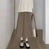 Falda vintage de terciopelo de algodón, modelo otoño 2025, de tiro alto, estilizante, línea A, bajo amplio, falda de paraguas, falda fluida de longitud media