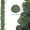 Guirnalda de Eucalipto Transfronteriza, Hojas de Eucalipto Artificiales Verdes para Mesa de Comedor, Usada para Fondo de Boda, Decoración Verde para Chimenea, Decoración de Boda