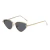 Nuevas Gafas de Sol de Borde Cortado Transfronterizas Europeas y Americanas para Mujer, Diseño de Montura Metálica Ojo de Gato con Cabeza de Leopardo, Gafas de Sol de Moda