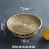 Produtos Artesanais de Tecelagem de Bambu, Peneira de Bambu, Cesta de Bambu, Bandeja para Lanches, Pá de Lixo Redonda Tecida para Uso na Fazenda, Cesta de Armazenamento, Cesta de Frutas