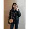 Chaqueta Corta de Algodón Estilo Chanel para Mujer, Nuevo Modelo 2025, Corte Holgado, Cuello Solapa, Acolchada, Engrosada, Abrigo de Invierno Cálido