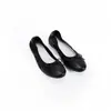 Casa de Uvas~ Cuero Genuino de Vaca Rollo de Huevo Ballet Súper Suave Punta Redonda Moño Zapatos para Mujer de Tacón Bajo Poco Profundo para Viajar