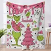 Manta de Franela del Grinch Manta para Oficina en Casa Manta para Siesta Sala de Estar Sofá Manta de Franela Otoño e Invierno