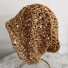 Gorro de Pompón con Lentejuelas Tejido a Mano Estilo Celebridad de Internet Gorro de Punto de Color Sólido Retro Gorro de Punto Retro Delgado