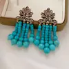Brincos Vintage de Agulha Prata com Tassel Cravejado de Diamantes e Pérolas, Brincos de Luxo Leve de Alta Qualidade, Acessórios de Orelha Retrô para Mulheres