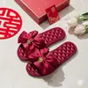 Pantuflas de Boda Rojas Festivas Par de Boda para Mujer Acompañante Traje Boda Suministros para la Habitación de Boda Daquan Pareja de Recién Casados