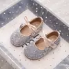Zapatos de Princesa para Niñas 2026 Nuevo Modelo Zapatos de Cristal con Lentejuelas de Primavera para Niños Lindos y Cómodos Zapatos de Cuero para Niña con Lazo
