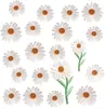 Patche de tecido bordado com flor de margarida fresca, aplique floral pequeno para decorar jaquetas e bolsas, etiqueta bordada em computador termocolante