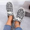 Comercio Exterior Talla Grande Transfronterizo Verano 2024 Planos Tejido Fly Casuales Punta Redonda Talla Grande Planos Estampado de Leopardo Slip-On Slip-Ons