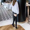 Botas de cano alto europeias e americanas para mulheres, nova coleção outono/inverno 2024, botas de tubo alto, bico fino, saltos agulha, botas elásticas, efeito emagrecedor
