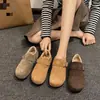 Zapatos tipo Birkenstock con forro de felpa para mujer, moda otoño/invierno 2026, nuevo diseño versátil, zapatos cálidos de algodón, planos retro sin cordones