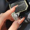 Nuevo Anillo Corona Gota de Agua Estilo Corte Coreano Zircón Incrustado Anillo de Flor Vintage Joyería Europea de Compromiso para Banquete