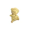 Logo Personalizado Oro Puro 999 Oso Mantequilla Dibujo Animado Creativo Lindo Colgante Llavero Bolso Cadena de Teléfono Accesorio