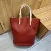 Bolso de Piel de Vaca de Primera Capa Curtida al Vegetal para Mujer, Bolso Sencillo para el Trabajo, Bolso Cubo de Gran Capacidad, Bolso de Hombro Retro Portátil de Estilo Niche