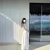 Sirena 2025 Nuevo Traje de Falda Larga con Tirantes y Top de Encaje con Empalme Plisado