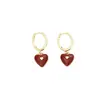 Aretes Clásicos de Gota de Aceite Corazón a Corazón Estilo Hong Kong, Aretes Simples de Moda Retro de Alta Gama, Aretes Románticos Estilo Celebridad de Internet