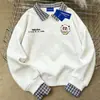 Sudadera Casual y Versátil con Cuello Polo para Mujer, Estilo Coreano Otoño e Invierno 2025, Corte Holgado, Top de Dos Piezas que Reduce la Edad