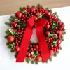 Corona de Navidad de 50 cm Decoraciones Navideñas Enredadera de Navidad de 2.7 m Decoración de Puerta Colgante de Puerta Colgante de Pared Círculo de Navidad de 60 cm