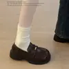 Mocasines para Mujer 2026 Nueva Colección Primavera y Otoño Estilo Francés Slip-On Suela Gruesa Estilo JK Británico Zapatos de Piel para Combinar con Faldas