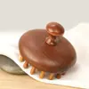 Tapa de olla de sándalo dorado peine, peine de masaje de calabaza, peine de meridianos de la cabeza, peine de masaje, rascador de hombros y cuello