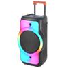 Ndr Alto-falante de Bateria Quadrado Bluetooth para Dança ao Ar Livre de 12 polegadas com Carrinho Móvel Alto-falante Portátil