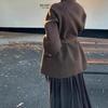 Nuevo Abrigo de Lana Otoño e Invierno 2026 con Diseño Ajustado a la Cintura para un Efecto Adelgazante, Popular Cuello Alto Estilo Francés para Mujeres Petitas