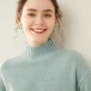 Suéteres de Cashmere Personalizados Processados para Homens e Mulheres, Suéteres de Tricô, Suéteres de Lã, Suéteres de Gola Alta Curtos para Outono e Inverno, Cor Lisa