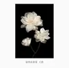 Pintura Decorativa Minimalista de Camélia de Alto Padrão em Preto e Branco, Pintura de Chão para Sala de Estar Estilo Ins de Luxo Leve, Arte de Parede para Quarto Estilo Chanel