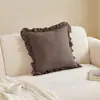 Fundas para cojines de sofá de sala de estar china moderna, color crema francés, estilo vintage, tela de chenilla, cojines de sala de muestras, almohadas para cabecera