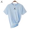 Camiseta deportiva de manga corta con cuello redondo y manga corta de algodón informal de moda para hombre de verano transfronterizo, novedad destacada