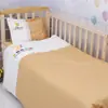 Conjunto de roupa de cama para soneca de bebê de cor sólida para jardim de infância, conjunto de três peças com fronha, protetor de colchão e enchimento de edredom, conjunto de seis peças para soneca de jardim de infância