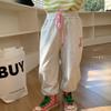 Pudding Haru 2023 Primavera Nuevos Pantalones para Niña Dibujo Conejo Orejas Largas Puño Elástico Pantalones Deportivos Pantalones de Chino para Niño con Cordón