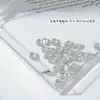 Diamante de Circonia Rosa con Base Plana para Arte de Uñas Modelo Transfronterizo de Cruz Caja de 12 Compartimentos Joyería Brillante de Circonia Rosa Claro de Tamaño Mediano para Uñas