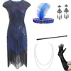 Amazon Europeo y Americano S-4XL Transfronterizo Vestido Retro Gatsby de los Años 20 Fiesta Vestido de Lentejuelas y Flecos