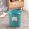 Cubo de plástico para el hogar, portátil, grande, engrosado, para almacenar agua, dormitorio de estudiantes, baño, con tapa, lavandería, pequeño, redondo